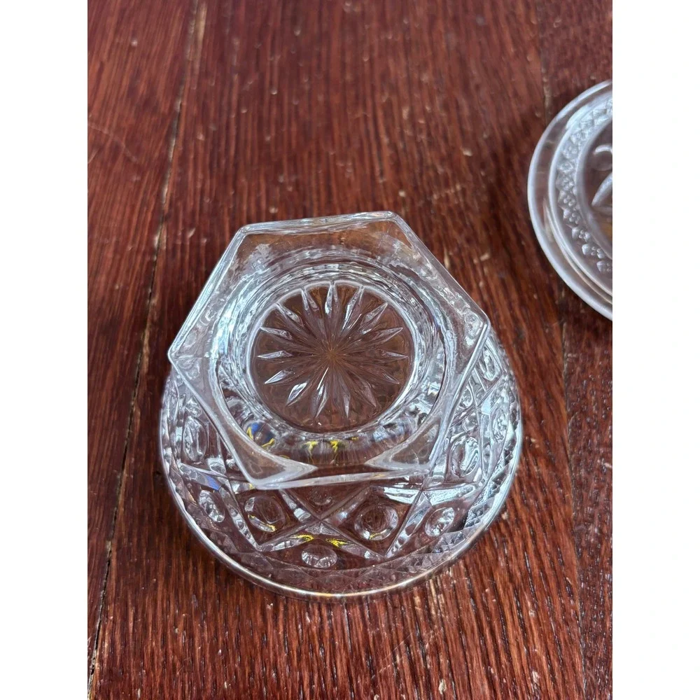 Imperial Glass Cape Cod Clear Pressed Glass Jam Mustard Jar with Lid Vintage